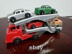 Vintage barclay Toy Car Hauler Very Rare All Original Paint pressed steel toys