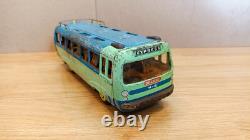 Vintage bus car litho tin toys. Vacation bus Japan tin friction. SAN Japan 60's