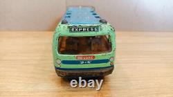 Vintage bus car litho tin toys. Vacation bus Japan tin friction. SAN Japan 60's