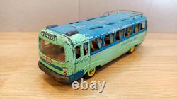 Vintage bus car litho tin toys. Vacation bus Japan tin friction. SAN Japan 60's