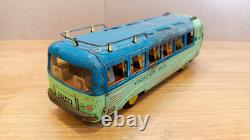 Vintage bus car litho tin toys. Vacation bus Japan tin friction. SAN Japan 60's