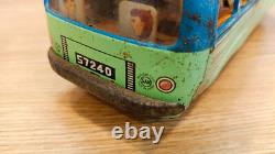 Vintage bus car litho tin toys. Vacation bus Japan tin friction. SAN Japan 60's