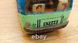 Vintage bus car litho tin toys. Vacation bus Japan tin friction. SAN Japan 60's