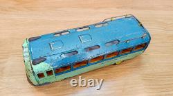 Vintage bus car litho tin toys. Vacation bus Japan tin friction. SAN Japan 60's