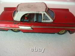 Vintage car friction tin china red toy vehicle