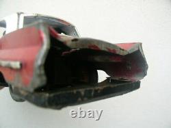 Vintage car friction tin china red toy vehicle