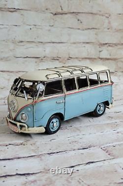 Vintage handmade iron art luxury travel bus model 1966 Decorative Car Figurine