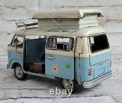 Vintage handmade iron art luxury travel bus model 1966 Decorative Car Figurine