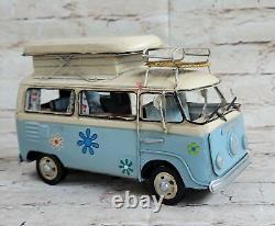 Vintage handmade iron art luxury travel bus model 1966 Decorative Car Figurine