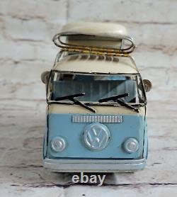 Vintage handmade iron art luxury travel bus model 1966 Decorative Car Figurine