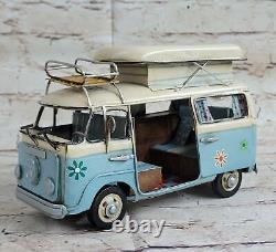 Vintage handmade iron art luxury travel bus model 1966 Decorative Car Figurine