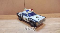 Vintage retro car litho tin toy Japan. PD Highway patrol Police Japan Battery