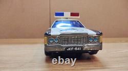 Vintage retro car litho tin toy Japan. PD Highway patrol Police Japan Battery