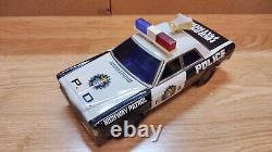 Vintage retro car litho tin toy Japan. PD Highway patrol Police Japan Battery