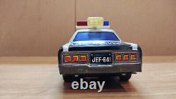 Vintage retro car litho tin toy Japan. PD Highway patrol Police Japan Battery