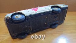 Vintage retro car litho tin toys. Ambulance Mercedes Benz car tin friction Japan