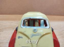 Vintage retro car litho tin toys Japan. BMW Isetta mini car tin friction Japan