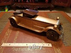 Vintage schieble scheible pressed steel toy coupe car race toy car lot antique