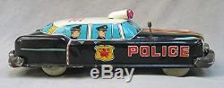 Vintage tin friction Police Car with Box - Japan Mitsuhashi & co. Nice