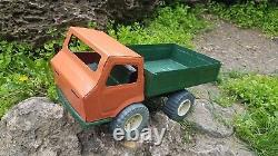 Vintage toy truck, large metal MAZ. Soviet-made car for children in the USSR