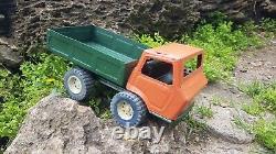 Vintage toy truck, large metal MAZ. Soviet-made car for children in the USSR