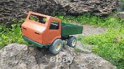 Vintage toy truck, large metal MAZ. Soviet-made car for children in the USSR