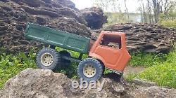 Vintage toy truck, large metal MAZ. Soviet-made car for children in the USSR