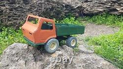 Vintage toy truck, large metal MAZ. Soviet-made car for children in the USSR
