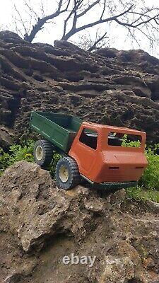 Vintage toy truck, large metal MAZ. Soviet-made car for children in the USSR