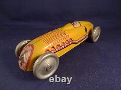 Vintage very rare tin toy race car BUGATTI JEP number 4 France 1920's PARIS
