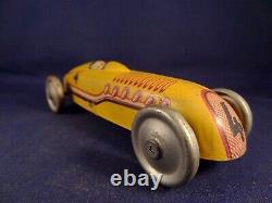 Vintage very rare tin toy race car BUGATTI JEP number 4 France 1920's PARIS