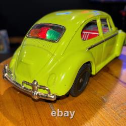 Volkswagen Beetle Bandai Japan Car Green Battery Op Vintage Toy Working 9.5