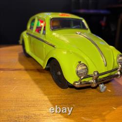 Volkswagen Beetle Bandai Japan Car Green Battery Op Vintage Toy Working 9.5