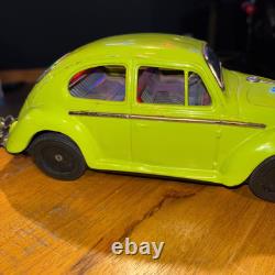 Volkswagen Beetle Bandai Japan Car Green Battery Op Vintage Toy Working 9.5