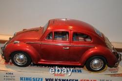 Volkswagen Sedan 4084 King Size Bandai battery operated Antique Tin Car Japan VW