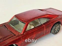 Vtg 1.64 Mattel Hot Wheelscustom Red Dodge Charger 1968 Redlinediecast Toy Car