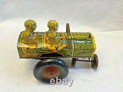 Vtg 1940's Tin Litho Marx JUMPIN JEEP 22C Toy Car USA Vehicle Wind Up Military