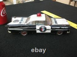 Vtg 1959 Chevrolet Impala Highway Patrol Police Car 2 Dr Rare Tin Toy Asc Japan