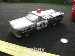 Vtg 1959 Chevrolet Impala Highway Patrol Police Car 2 Dr Rare Tin Toy Asc Japan