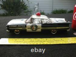 Vtg 1959 Chevrolet Impala Highway Patrol Police Car 2 Dr Rare Tin Toy Asc Japan