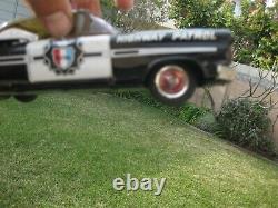 Vtg 1959 Chevrolet Impala Highway Patrol Police Car 2 Dr Rare Tin Toy Asc Japan