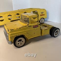 Vtg 1960's Tonka Motor Transport Tonka Toys Car Hauler Transport Pressed Steel