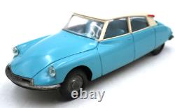 Vtg 1960s JEP France 8.5 Citroen DS19 Blue White Friction Toy Model 1/24 Tin++