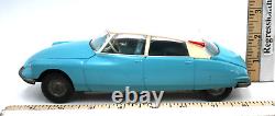 Vtg 1960s JEP France 8.5 Citroen DS19 Blue White Friction Toy Model 1/24 Tin++