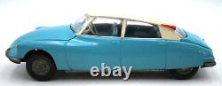 Vtg 1960s JEP France 8.5 Citroen DS19 Blue White Friction Toy Model 1/24 Tin++