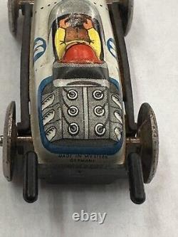 Vtg 1960s Tin Litho Race Car Toy West Germany