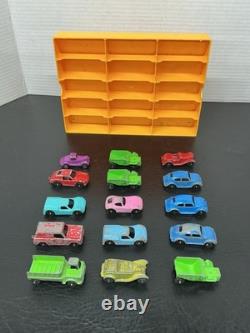 Vtg 1968 Tootsie Toy Carrying Case Holder with30 Die Cast Metal Car Truck