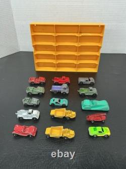 Vtg 1968 Tootsie Toy Carrying Case Holder with30 Die Cast Metal Car Truck