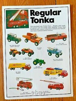 Vtg 1970s dealer TONKA AD Construction Farm Fire Truck Jeep Car metal toy 2360 +