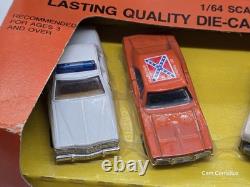 Vtg 1981 ERTL Dukes Of Hazzard Toy Cars TV 1/64 Die Cast 4 pack Set Orig Box